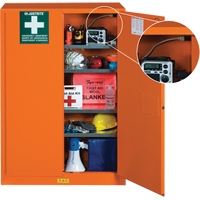 Emergency Preparedness Storage Cabinets, Steel, 4 Shelves, 65" H x 43" W x 18" D, Orange Smart Ofis
