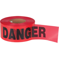 Ruban pour barricade Danger, Bilingue, 3" la x 1000' lo, 1,5 mil, Noir/rouge Smart Ofis