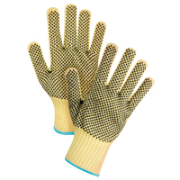 Gants tricot&eacute;s deux c&ocirc;t&eacute;s, sans couture, &agrave; pois, Taille T-Grand/10, Calibre 7, Rev&ecirc;tement PVC, Enveloppe en Kevlar, ASTM ANSI niveau A2/EN 388 niveau 3 Smart Ofis