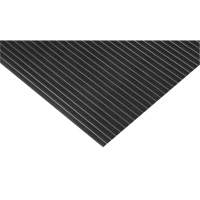 Tapis &agrave; nervures larges, Essuie-pieds, 3' x 75' x 1/8", Noir Smart Ofis