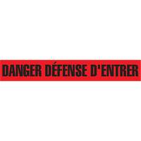 "Danger D&eacute;fense D'Entrer" Barricade Tape, French, 3" W x 1000' L, 2 mils, Black on Red Smart Ofis