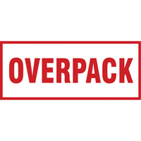 "Overpack" Handling Labels, 6" L x 2-1/2" W, Red on White SGQ528 | Smart Ofis