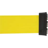 Wall Mount Barrier with Magnetic Tape, Steel, Screw Mount, 12', Yellow Tape Smart Ofis