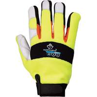 ClutchGear&reg; High-Visibility Mechanic's Gloves, Grain Goatskin Palm, Size Medium Smart Ofis