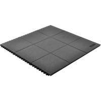 Cushion-Ease&reg; Interlocking Anti-Fatigue Mat, Pebbled, 3' x 3' x 3/4", Black, Natural Rubber Smart Ofis