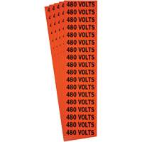 "480 Volts" Conduit & Voltage Labels, 1/2" x 2-1/4", Cloth/Vinyl, English Smart Ofis