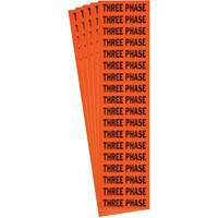 "Three Phase" Conduit & Voltage Labels, 1/2" x 2-1/4", Cloth/Vinyl, English Smart Ofis
