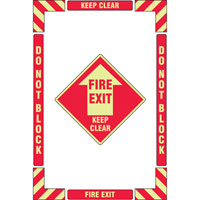 "Fire Exit" Floor Marking Kit, Adhesive, English with Pictogram Smart Ofis