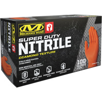 Super Duty Disposable Gloves, 9/Medium, Nitrile, 8-mil, Powder-Free, Orange Smart Ofis