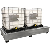 Steel Ultra-Twin IBC Spill Pallet&reg;, 370 US gal. Spill Capacity, 103.8" x 26.8" x 51.1" Smart Ofis