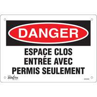 Enseigne  Espace clos , 7" x 10", Plastique, Français Smart Ofis