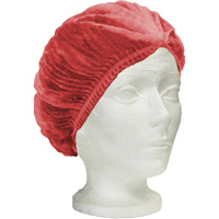 RONCO Care Pleated Bouffant Cap, Polypropylene, 24", Red Smart Ofis