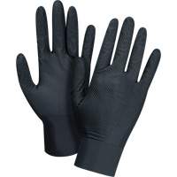 Heavyweight Tactile Grip Examination Gloves, Small, Nitrile, 8-mil, Powder-Free, Black Smart Ofis