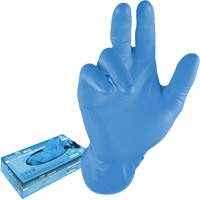 Disposable Gloves, 3X-Large, Nitrile, 8-mil, Powder-Free, Blue Smart Ofis