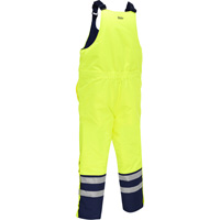 Bisley&reg; Extreme Cold Bib Overall, Polyester, Small, High Visibility Lime-Yellow Smart Ofis