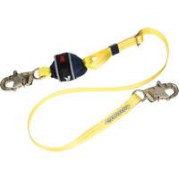 Adjustable Web Shock-Absorbing Lanyard, 6', Snap Hook Center, Snap Hook Leg Ends, Polyester Smart Ofis