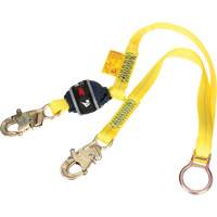 Tie-Back Web Shock-Absorbing Lanyard, 6', Snap Hook Center, Snap Hook Leg Ends, Polyester Smart Ofis