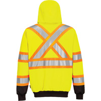 Contrast-Striped Safety Hoodie, Small, Black/High Visibility Lime-Yellow Smart Ofis
