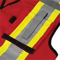 6678 High-Visibility Antimicrobial Mesh-Back Surveyor Vest, Red, Small, Polyester Smart Ofis