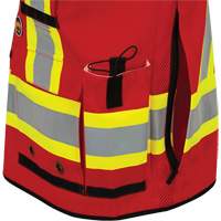 6678 High-Visibility Antimicrobial Mesh-Back Surveyor Vest, Red, Small, Polyester Smart Ofis