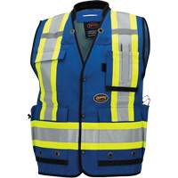 6681 High-Visibility Antimicrobial Mesh-Back Surveyor Vest, Royal Blue, Small, Polyester Smart Ofis