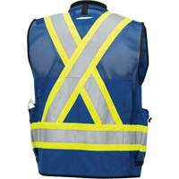 6681 High-Visibility Antimicrobial Mesh-Back Surveyor Vest, Royal Blue, Small, Polyester Smart Ofis