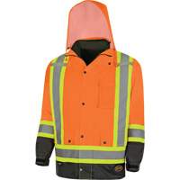 5056 Pioneer&reg; Yukon 7-in-1 Waterproof Winter Safety Parka, Polyester, Black/High Visibility Orange, X-Small Smart Ofis