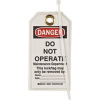 &eacute;tiquettes de verrouillage, Plastique, 3" la x 5-1/2" h, Anglais Smart Ofis