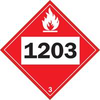1203 Gasohol & Gasoline Flammable Liquid TDG Placard, Adhesive Vinyl Smart Ofis
