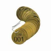 &eacute;tiquettes num&eacute;rot&eacute;es pour vannes STM, # 001-025, Laiton, 1,5" dia. Smart Ofis