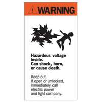Enseigne Warning Hazardous Voltage, 8" x 4-1/2", Acrylique, Anglais avec pictogramme Smart Ofis