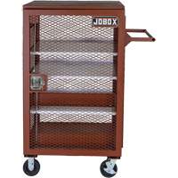 Mobile Mesh Cabinet, Steel, 22 Cubic Feet, Red Smart Ofis