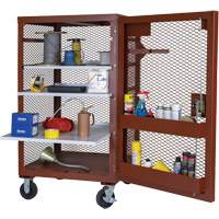 Mobile Mesh Cabinet, Steel, 22 Cubic Feet, Red Smart Ofis