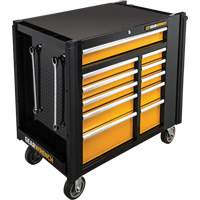 Powered Tool Cart, 11 Drawers, 42-1/2" W x 24-7/16" D x 41" H, Black/Orange Smart Ofis