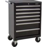 Industrial Tool Cart, 7 Drawers, 27" W x 18-3/4" D x 39" H, Black Smart Ofis