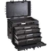 Mobile Tool Chest With Drawers, 4 Drawers, 22-4/5" W x 15" D x 18" H, Black Smart Ofis