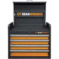 GSX Series Tool Chest, 26" W, 4 Drawers, Black/Orange Smart Ofis