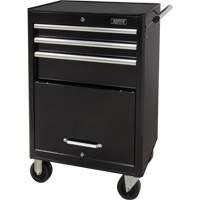 Industrial Tool Cart, 3 Drawers, 29-4/5" W x 21-1/5" D x 38-4/5" H, Black Smart Ofis