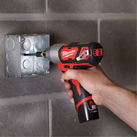 M12 1/4" Hex Impact Driver Kit, 1/4", 1000 in-lbs Max. Torque, 12 V, Lithium-Ion Smart Ofis