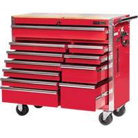 PRC4211 Pro Series Roller Cabinet, 11 Drawers, 42" W x 18" D x Red Smart Ofis