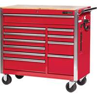 PRC4211 Pro Series Roller Cabinet, 11 Drawers, 42" W x 18" D x Red Smart Ofis