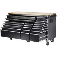 HDRC7220 HD Series Roller Cabinet, 20 Drawers, 72" W x 24" D x 42-3/10" H, Black Smart Ofis