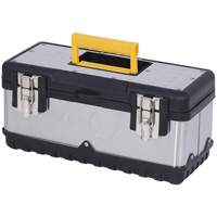 JPSTB-15 Stainless Steel Hand Tool Box, 6-1/4" D x 15" W x 7" H, Black/Silver Smart Ofis