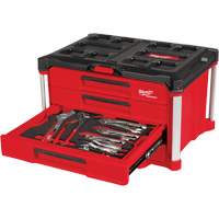 64-Piece Hand Tool Set with PACKOUT 4 Drawer Tool Box, 16-3/10" x 22-1/5" x 14-3/10", Black/Red Smart Ofis