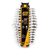 Jeu de cl&eacute;s courtes &agrave; 12 pans et 72 dents, Combinaison &agrave; cliquet, 14 morceaux, Imp&eacute;rial et m&eacute;trique Smart Ofis