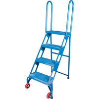 Portable Folding Ladder, 4 Steps, Perforated, 40" High Smart Ofis