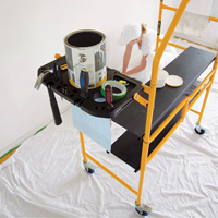 Jobsite Series 4' Safety Rail & Tool Shelf Scaffold Kit, Steel Frame, 49-1/2" D x 57-3/4" H Smart Ofis