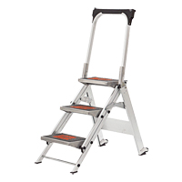 Safety Stepladder with Bar & Tray, 2.2', Aluminum, 300 lbs. Capacity, Type 1A Smart Ofis