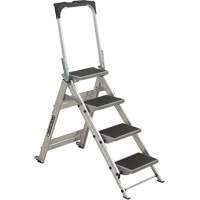 Tilt & Roll Step Stool Ladder, 4 Steps, 44.25" x 22.13" x 59" High Smart Ofis