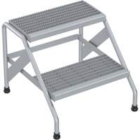 Aluminum Step Stand, 2 Step(s), 22-13/16" W x 24-9/16" L x 20" H, 500 lbs. Capacity Smart Ofis